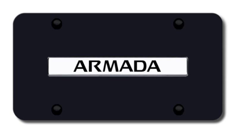 Nissan armada name chrome on black license plate made in usa genuine