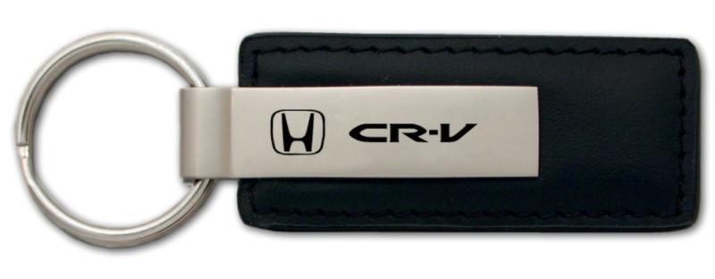 Honda crv black leather keychain / key fob engraved in usa genuine