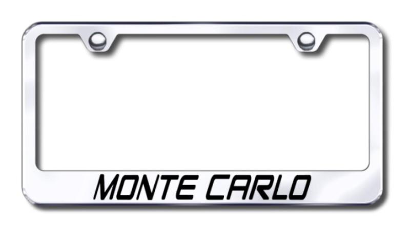 Gm monte carlo  engraved chrome license plate frame made in usa genuine