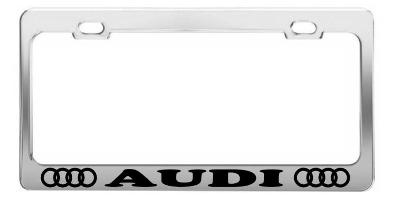 Custom > car license plate frames > chrome metal > car license tag holder > audi