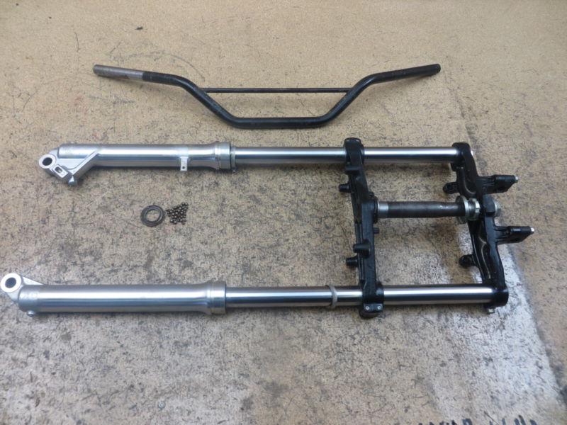 1985 85 yamaha big wheel bw200 bw 200 front forks legs & triple clamps & bars