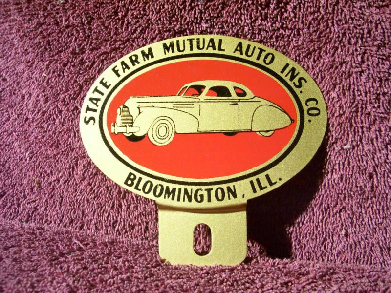 Vintage state farm ins emblem badge license plate trunk topper auto accessory