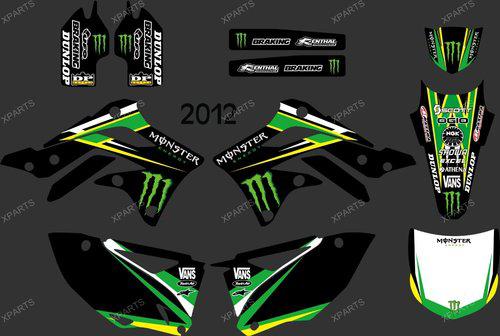 Team graphics & backgrounds decals stickers fit for kawasaki kx450f kxf450 2012