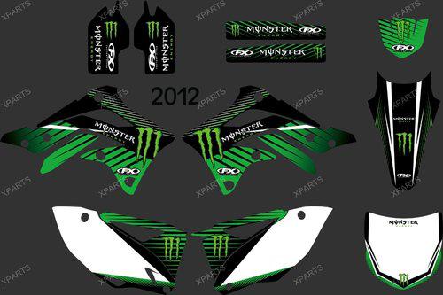 Team graphics & backgrounds decals stickers fit for kawasaki kx450f kxf450 2012