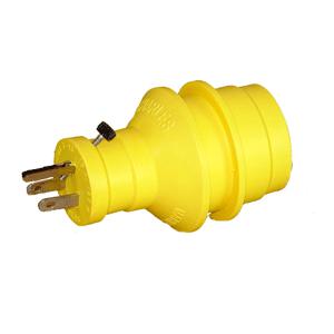 Brand new - charles 30 amp to 15 amp, 125v hand adapter - yellow - a3015