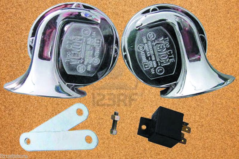 Motorcycle boat electric 12v loud air snail horn 2 piece set