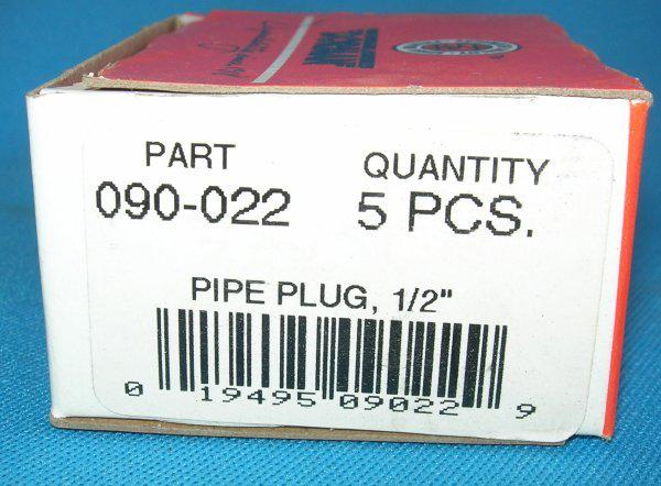 Dorman 1/2" npt pipe plug box of 5