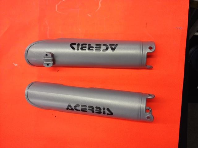 Ktm fork guards. acerbis silver. fit all ktm big bikes 2000-2008. xcw exc mxc