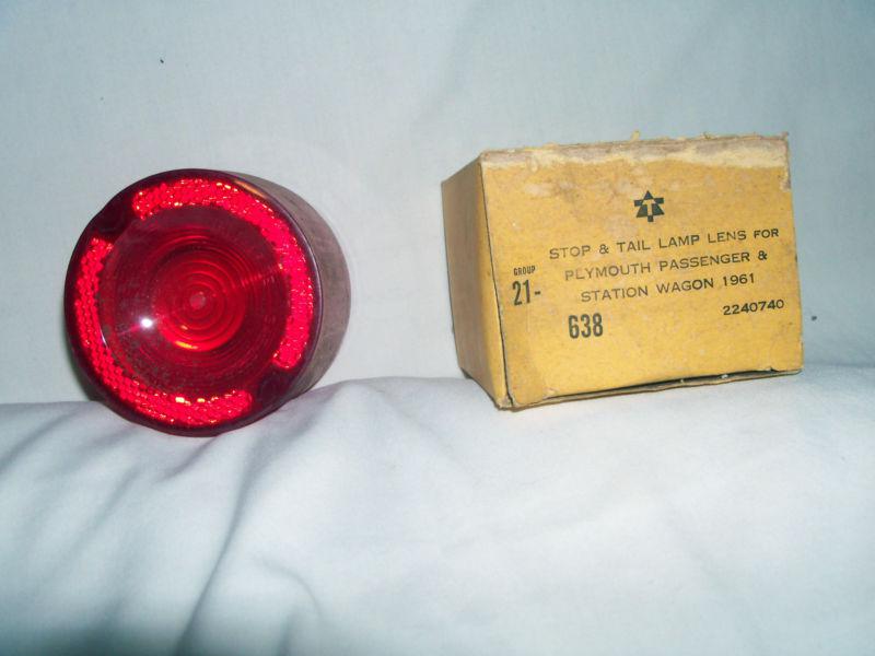 1961 dodge plymouth pass & station wagon stop&tail lamp lens #638 other#2240740
