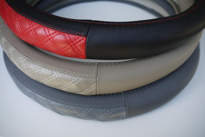 Gray leather steering wheel trim wrap cover circle cool 57007 mitsubishi mazda