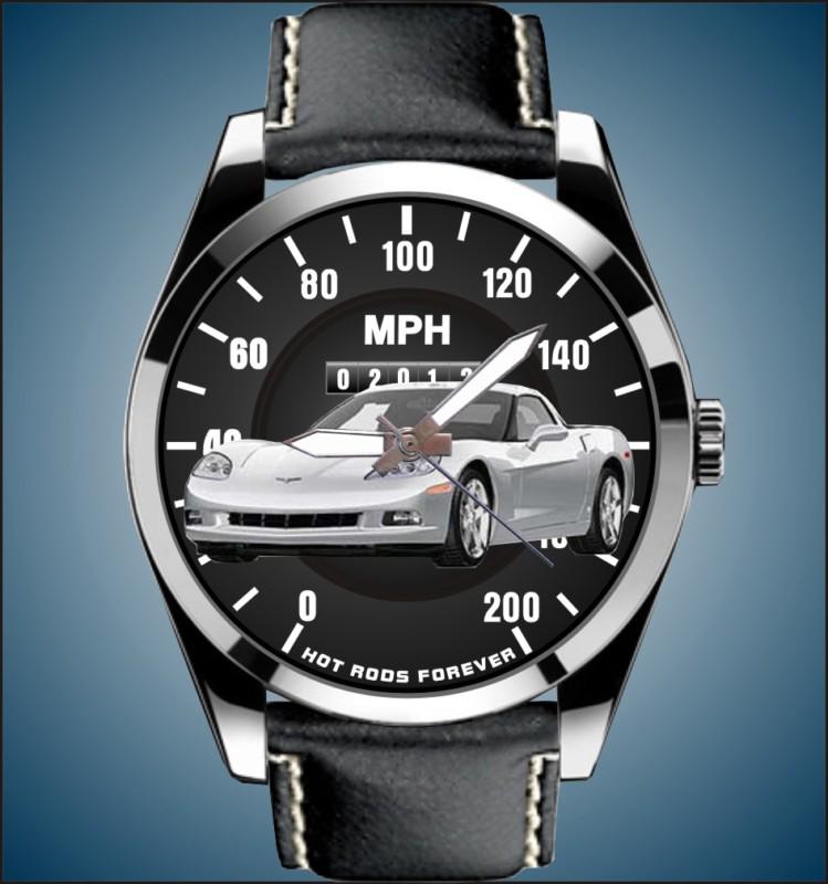 Silver vette 2008 2009 2010 2011 2012 speedometer meter auto art leather watch c