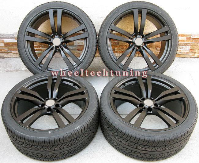 22" bmw x6 m style x5 3.0, 4.4, 4.8 black wheels and tires - bmw x5 x6 rims