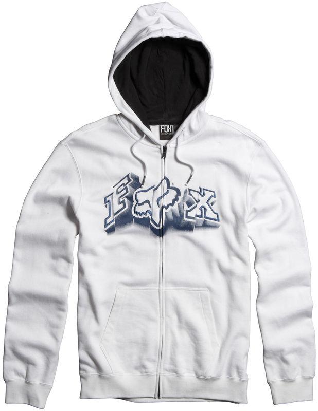 Fox unruler white fleece hoody motocross sweatshirt mx 2014