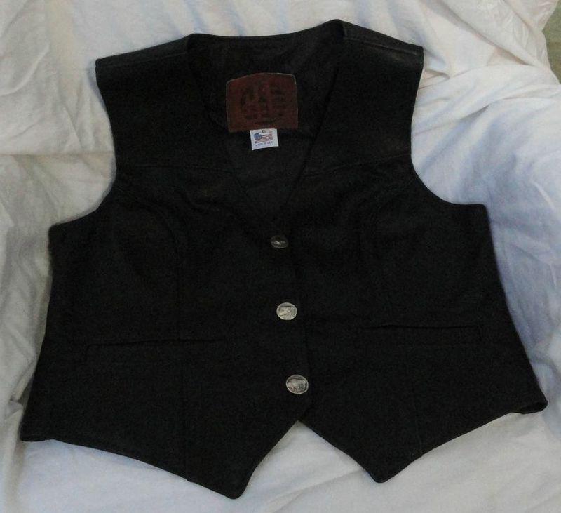 Kerr leather women's black buffalo nickel vest - price reduced!
