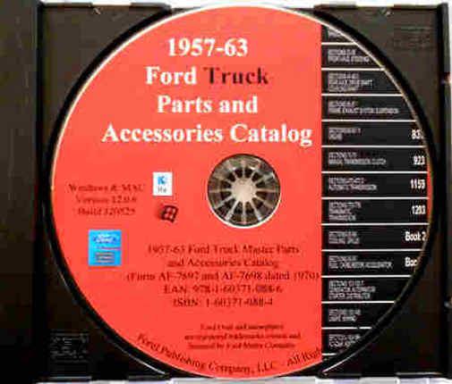 Ford pickup f100 f250 f350 parts & accessory manual cd 1959 1960 1961 1962 1963