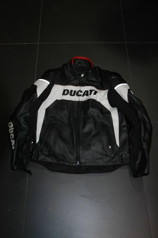 Ducati by dainese g. hyper pelle jacket, black & white, men's euro size 54