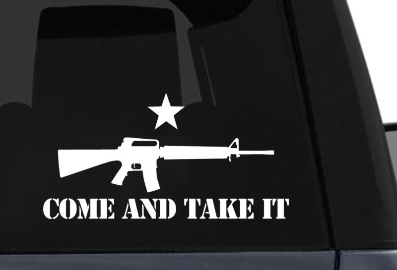 Come and take it ar-15 vinyl decal for car, truck, laptop, or any smooth surface