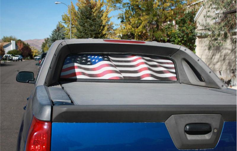 2011 chevy avalanche american flag  rear window graphic see thru!!!!!!!