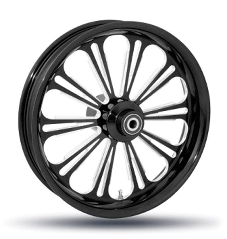 New midnight series black 19 x 2.15 custom front wheel harley touring fl fx xl