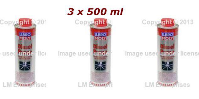 Diesel fuel additive 3 x 500 ml can engine cleaning purge new liqui moly 