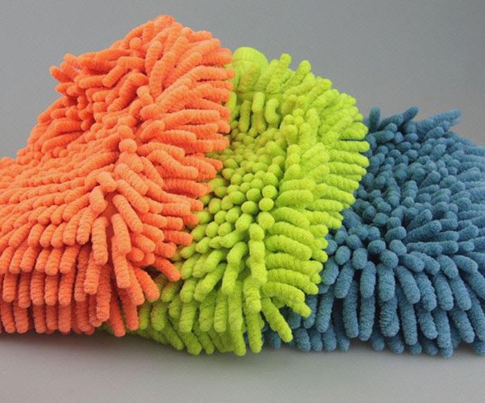 Multi colors chenill microfibre gloves for wshing car and other cleanings 1 pc