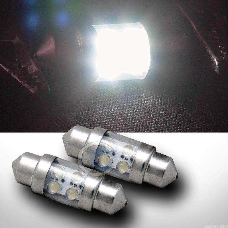 2pc white 31mm festoon 4x led light bulb glove box/dome/map lamp de3022 pair