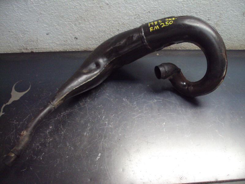 85 1985 suzuki rm 250 rm250 motorcycle exhaust pipe chamber can 
