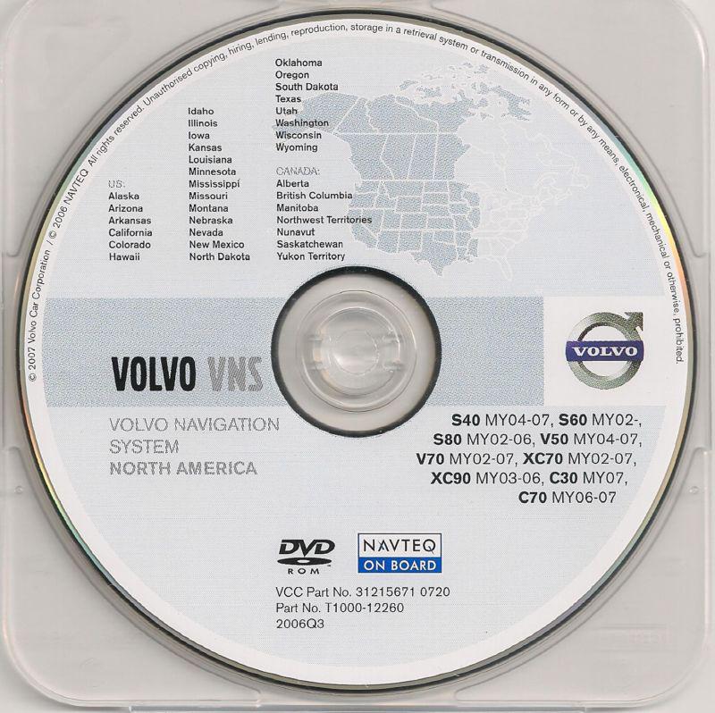 2002 2003 2004 2005 2006 2007 volvo s40 v50 v70 xc70 navigation dvd west cd map