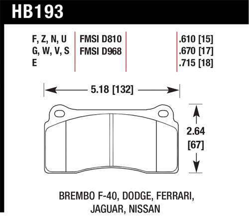 Hawk performance hb193z.670 disc brake pad