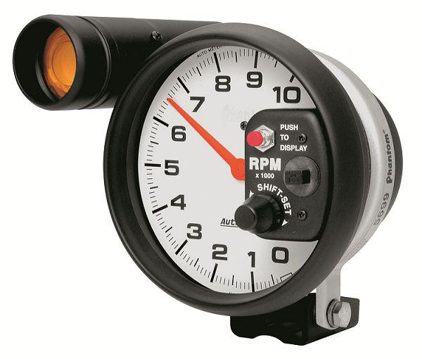 Auto meter 5899 phantom 5" pedestal mount shift-lite tachometer 10,000 rpm