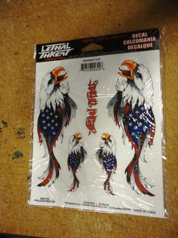 Lethal threat usa eagle decal sticker 6 x 8 free shipping 
