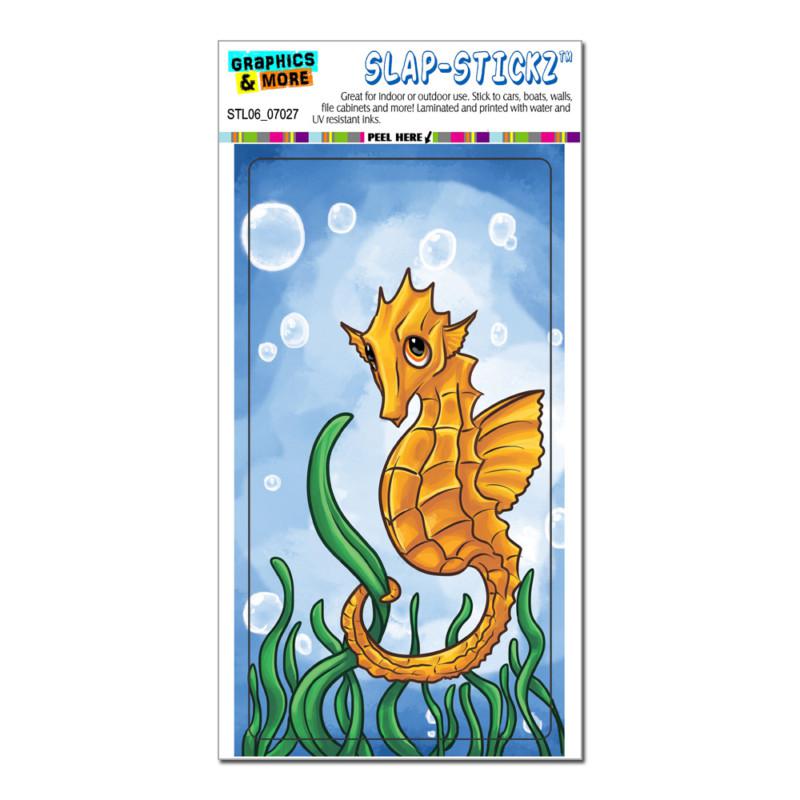 Seahorse sea horse yellow - ocean water cute - slap-stickz™ bumper sticker