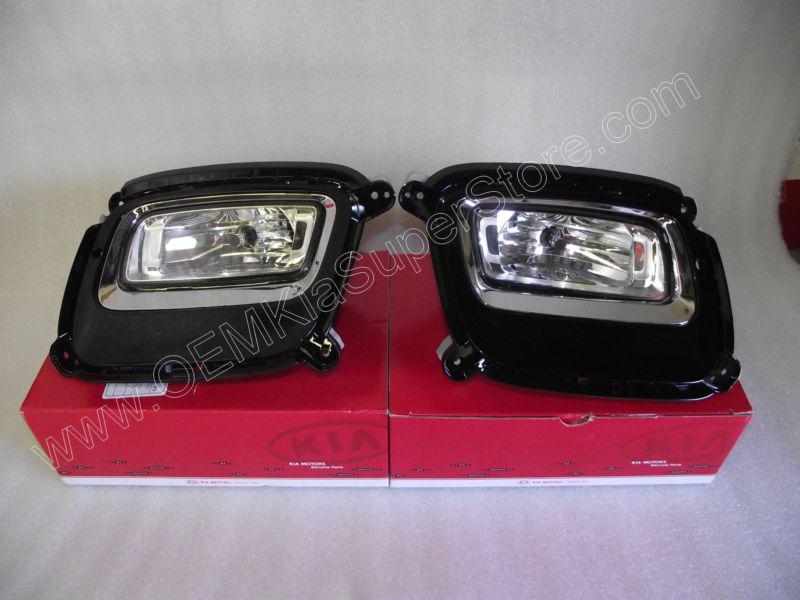 Oem 2014 kia sorento fog lights lamps black w/ chrome fog light lamp add on kit