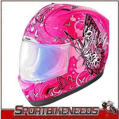 Icon alliance chrysalis helmet size xs x-small pink black street motorcycle
