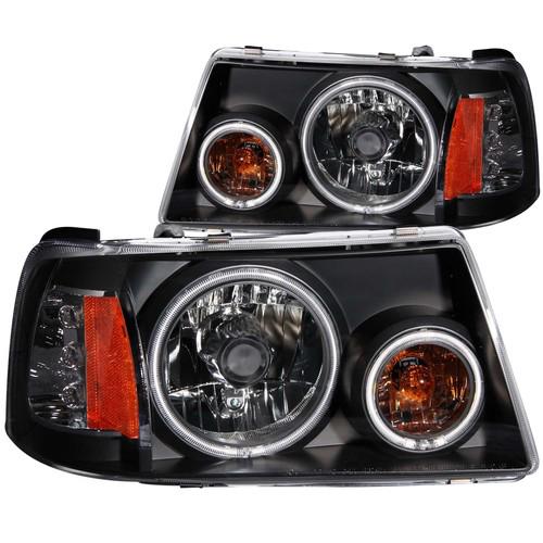 Anzo headlights 1 piece projector halo black ccfl for 2001-08 ford ranger 111152