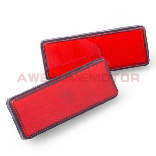 2x red led rectangle reflector tail brake indicate stop rear light for car truck