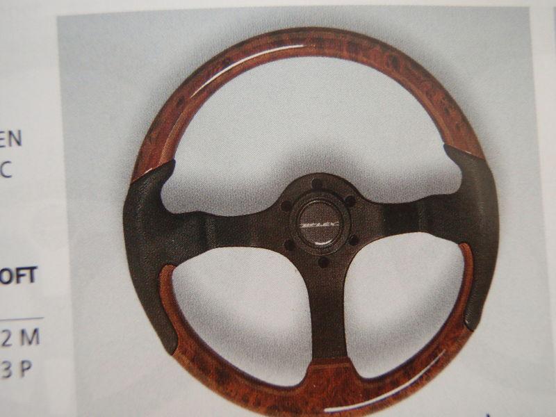 Boat steering wheel spargi burl wood inserts spargibrb aluminum black spokes new