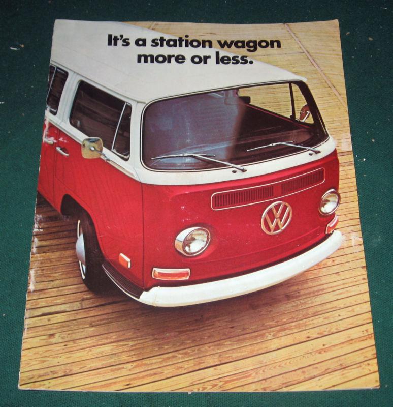 1972 volkswagen vw station wagon dealer sales brochure; kombi; campmobile; 18pgs