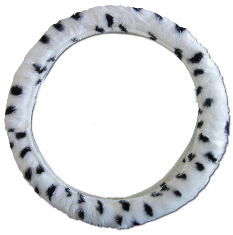 Dalmation soft furry universal car truck suv steering wheel cover #4