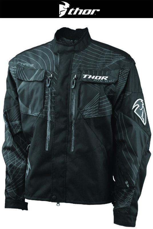 Thor phase black off-road dirt bike jacket mx atv dual sport 2014