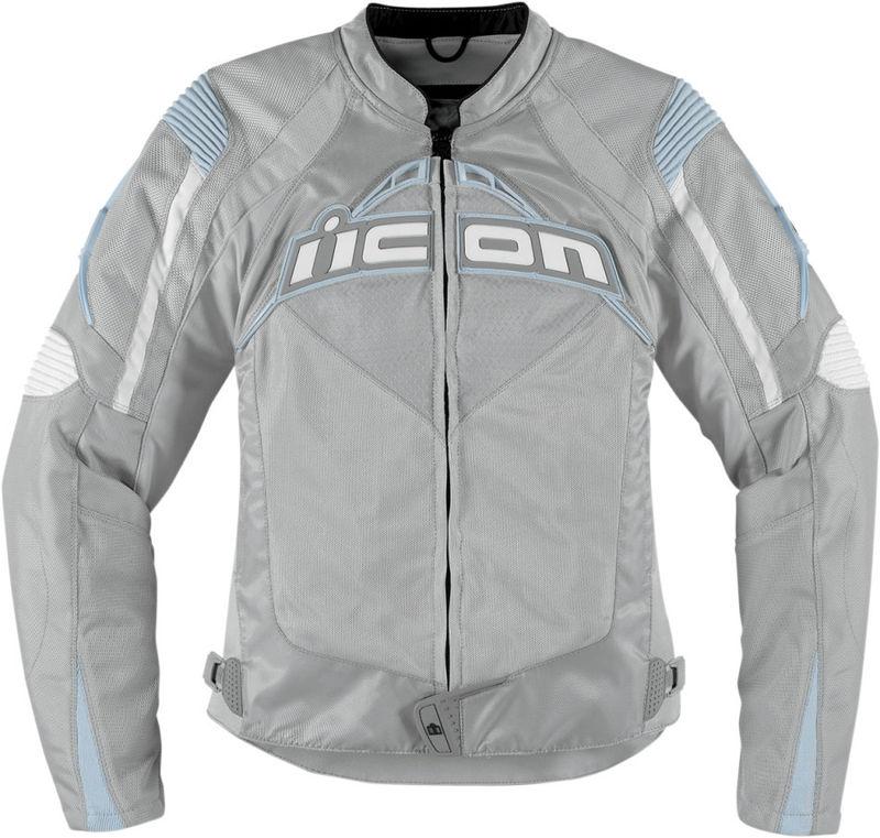Icon womens contra silver textile jacket 2013 motorcycle black