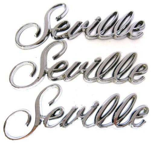 86-91 cadillac seville chrome script emblems lot of 3 