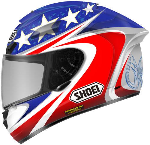 Shoei x-twelve full-face b-boz-2 ben bostrom helmet,tc-2 red/white/blue,large/lg