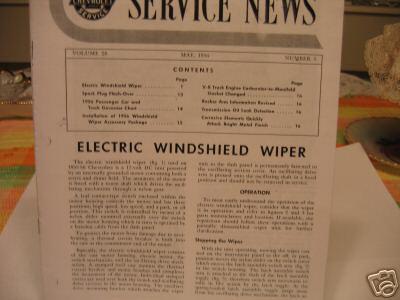 55- 57 chev.repairing 12 volt windshield wiper pamphlet