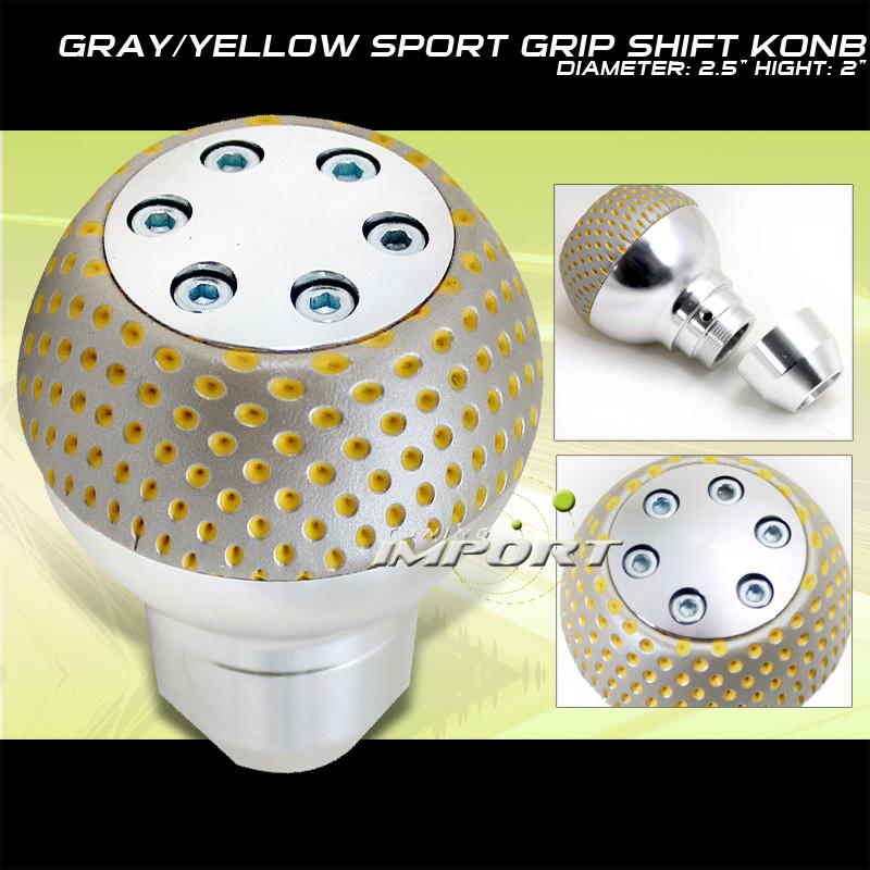 Gary/yellow racing gear shift knob dodge neon plymount