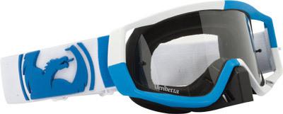 Dragon vendetta mx atv offroad goggle blue & white block design anti-fog lens