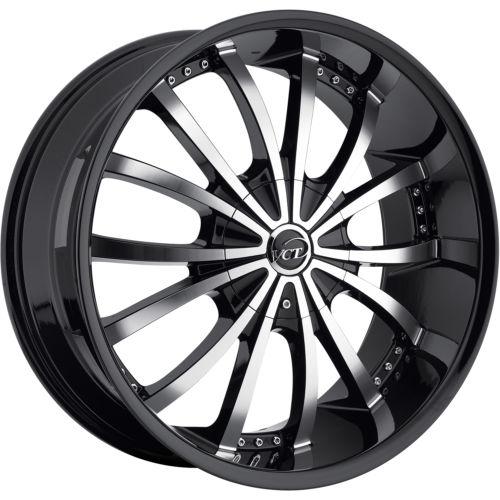 22x9.5 black vct mancini wheels 5x5 5x135 +15 ford f-150 expedition