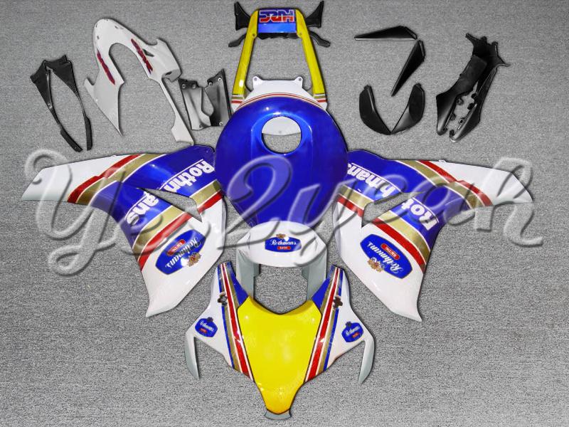 Injection molded fit fireblade cbr1000rr 08-11 rothmans blue white fairing zn539