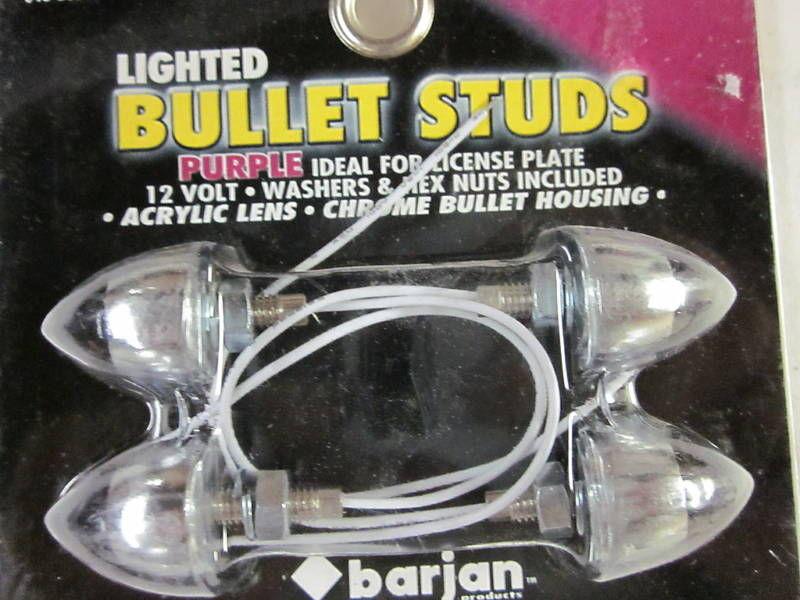 Purple lighted bullet studs ideal for license plate 12v