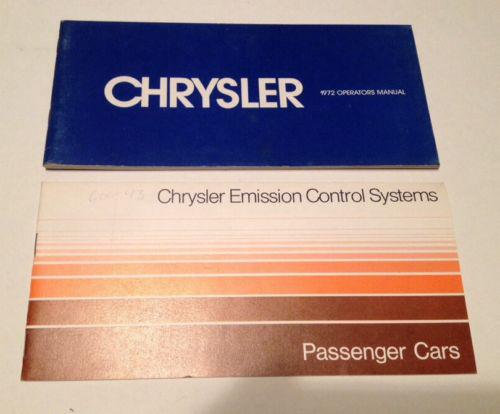 1972 chrysler operators manual and emission control systems booklet